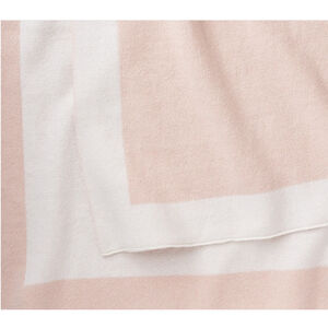 Elegant Baby Pink & White Cotton Cashmere Blend Blanket 30x40